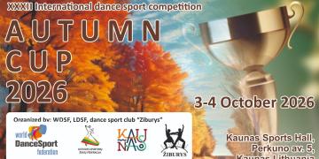 WDSF and Lithuanian dancesport ranking competition "Autumn Cup 2026" poster